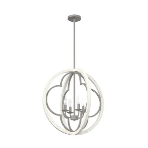 Hunter 24" Gablecrest Pendant Light Painted Concrete Finish - 4 Bulb Incandescent Ceiling Fixture for Farmhouse Style - 1 of 1