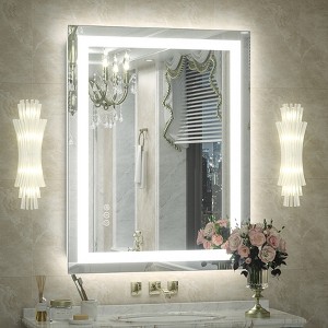 Apmir Super Bright Front & Back LED Lighted Anti-Fog Tempered Glass Bathroom/Vanity Mirror with ETL & 3-Year Warranty - 1 of 4