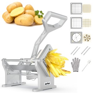 Heynemo Commercial French Fry Cutter, Heavy Duty Potato Slicer with 3 Replaceable blades (1/2, 3/8 Inch, 6-wedge Slicer), Professional Fries Cutter - 1 of 4