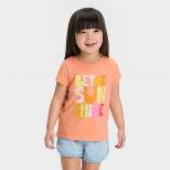 Toddler Girls' 'Be the Sun Shine' Short Sleeve T-Shirt - Cat & Jack™ Peach Orange