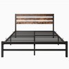 CAVINAS Industrial Retro Full Platform Bed Frame, 400LBS Heavy-Duty Beds with Headboards, Noise-Free Metal Bed Frame with Under-Bed Storage - 3 of 4