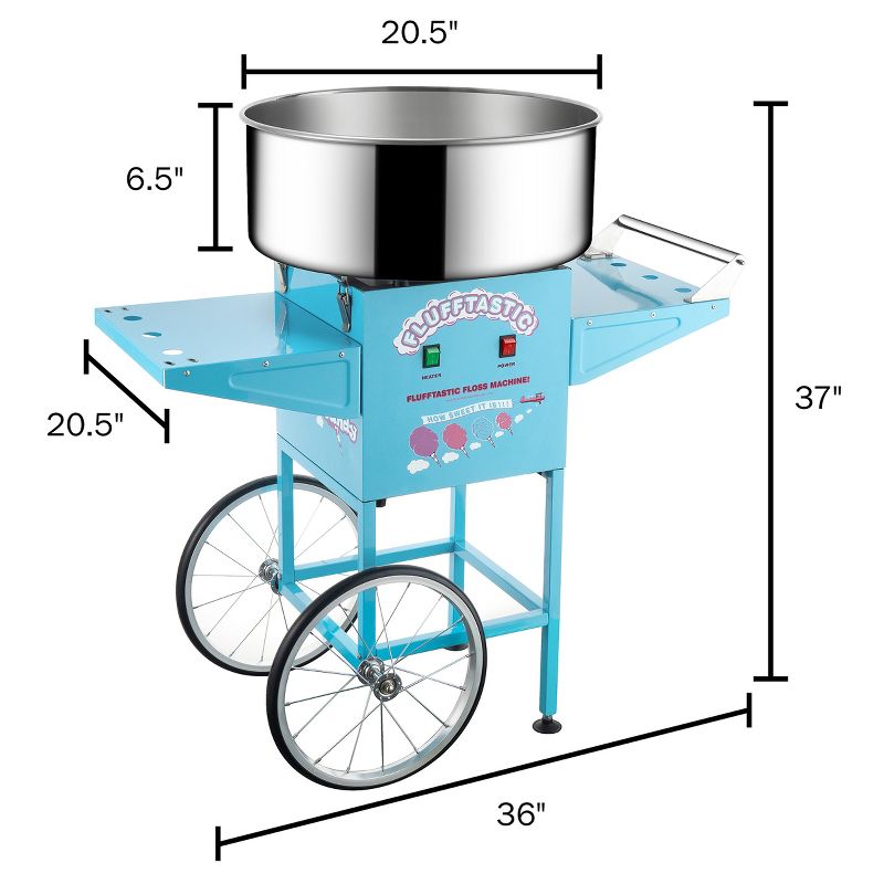 Great Northern Popcorn Portable Flufftastic Cotton Candy Machine and Cart - Light Blue, 2 of 7