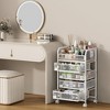 NAYSAYE Makeup Storage Dolly 4 Drawer Cosmetic Organizer with Wheels and Nameplates for Vanity and Bathroom, White, 16.3"*11.4"*27.5" - 2 of 4
