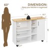 Celebalcony Kitchen Island on Wheels with Storage Cabinet & Drawer, 47.2" Large Kitchen Cabinet with Open Shelves, Portable Islands for Kitchen - 3 of 4