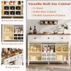 Farmhouse Buffet Cabinet with Storage, Sideboard with 3 Drawer, Reversible Wine Rack and Adjustable Shelf, Coffee Bar for Dining Room, Kitchen - 4 of 4