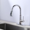 WOWOW  Single-Handle Pull-Down Sprayer Kitchen Faucet Stainless Steel in Brushed Nickel - 2 of 4