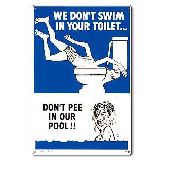 Swim Central 18" Blue and White Funny Residential Swimming Pool Sign