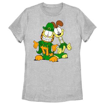 Women's Garfield St. Patrick's Day Odie and Garfield Leprechaun Duo T-Shirt