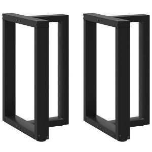 vidaXL Dining Table Legs - T-Shaped Steel Supports w/Adjustable Feet, 23.6"x13.8"x(28.3"-28.7") Black - for Dining, Kitchen, Office, Console Tables - 1 of 4