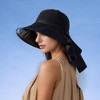 Anna-Kaci Womens Mesh Panel Wide Brim Sun Hat with Back Flap UV Protection and Tie Detail for Outdoor Activities - 4 of 4