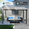 Pamapic Hardtop Outdoor Gazebo Pergola Aluminum Framed with Sloping Pitched Roof for Garden, Patio - 4 of 4