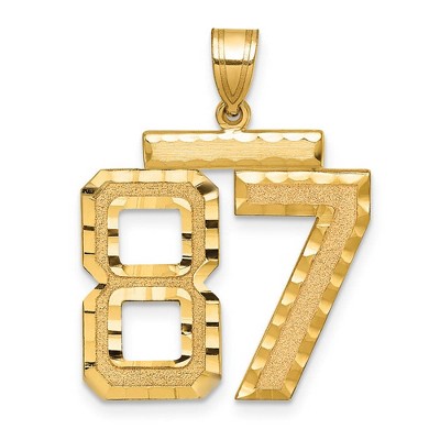 Black Bow Jewelry 14k Yellow Gold, Varsity Collection, Large D/C Pendant Number 87