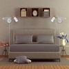 1-Light White Plug-In Swing Arm Wall Lamp with Wood Head - 2 of 4
