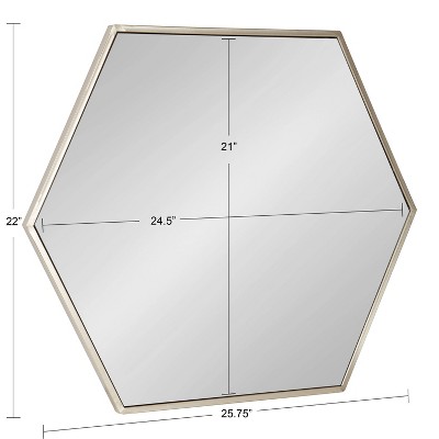 Elegant Silver Hexagon 29" Bathroom Wall Mirror