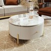 NicBex Coffee Tables for Living Room 31.5" Modern Round Coffee Table Accent Table with 2 Large Drawers Storage for Bedroom Office - 4 of 4