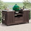 66.5 inch Black Outdoor Kitchen Island for Big Green Egg Grills, Solid Wood Outdoor Grill Cart for Tabletop Grill with Stainless Steel Top - 3 of 4