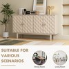 CENGHU Modern Buffet Cabinet, Storage Cabinet Sideboard with 4 Convex Pattern Doors and 2 Silver Handle, for Living Room, Dining Room - image 4 of 4