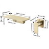 ChicFurnit Bathroom Sink Faucet Single Handle Waterfall Spout for Effortless Control, Gold, 16.42"*11.65"*5.67" - 3 of 4