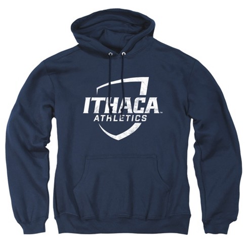 Ithaca College Primary Logo Distressed Adult Pull Over Hoodie Navy 2X Large