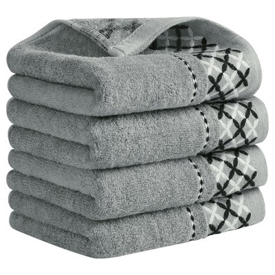 REGALWOVEN Bathroom Cute Pattern Lightweight Absorbent Polyester Cotton Hand Towel 14 x 30 Inch