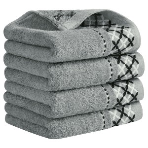 REGALWOVEN Bathroom Cute Pattern Lightweight Absorbent Polyester Cotton Hand Towel 14 x 30 Inch - 1 of 4