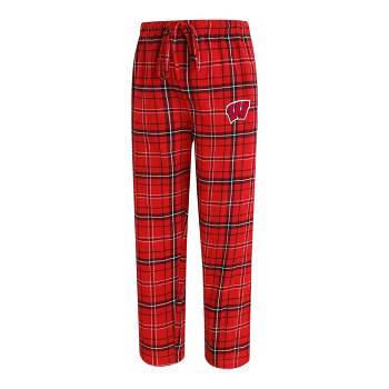 NCAA Wisconsin Badgers Men's Big and Tall Plaid Flannel Pajama Pants