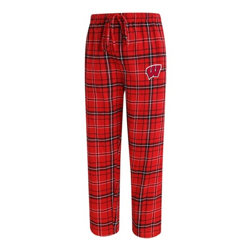 Ncaa Wisconsin Badgers Men's Big And Tall Plaid Flannel Pajama Pants - 2xlt  : Target
