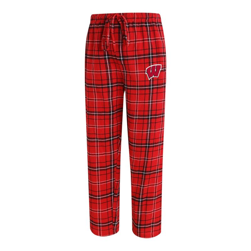 NCAA Wisconsin Badgers Men&#39;s Big and Tall Plaid Flannel Pajama Pants, 1 of 3