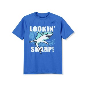 Lands' End Kids Short Sleeve UPF 50 Sun Protection Rash Guard - 1 of 2