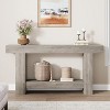 Acekool Farmhouse Console Table, 2-Tier Entryway Table with Storage Shelf, Long Sofa Table for Hallway, Living Room, Rustic Accent - 3 of 4