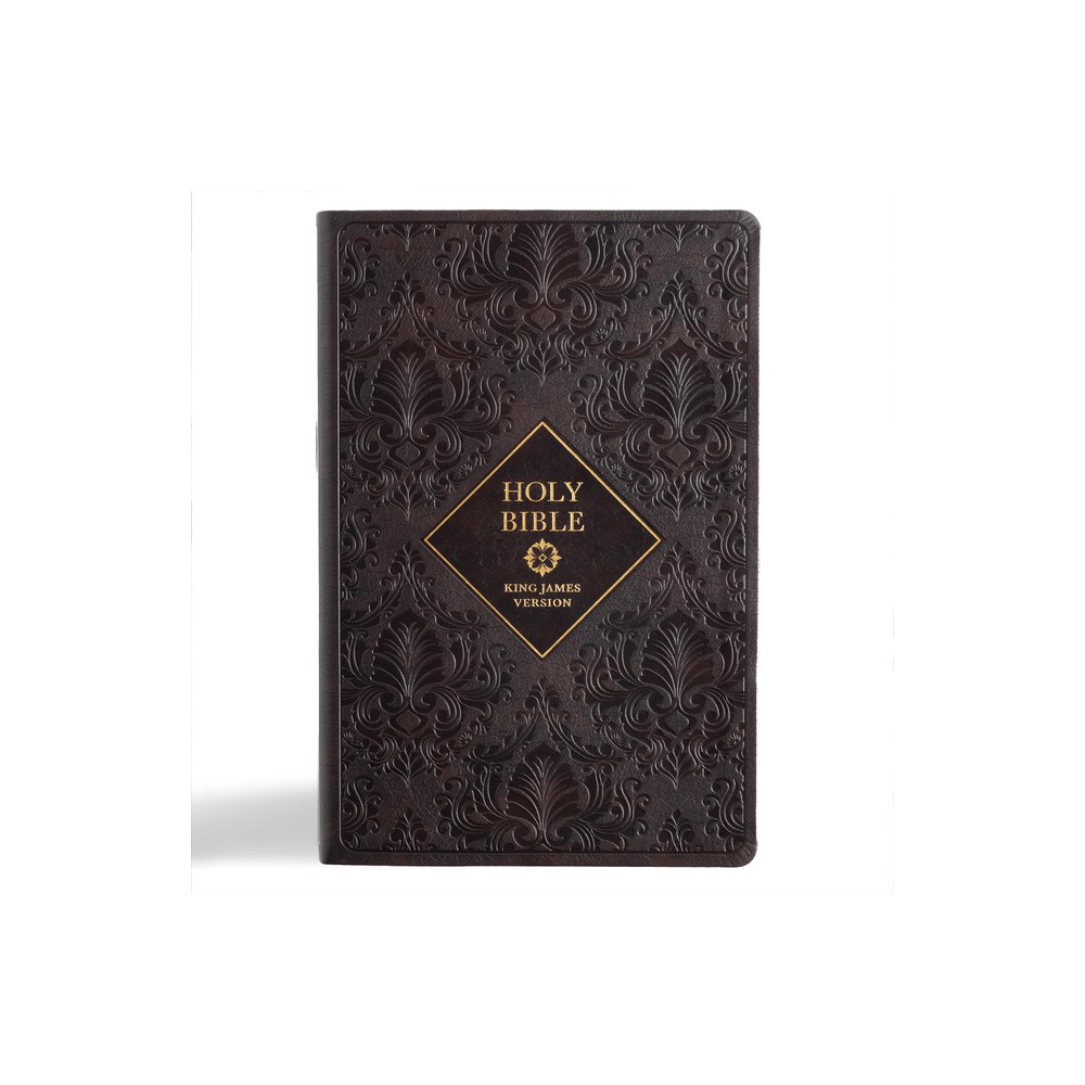 KJV Holy Bible, Giant Print with Cross-References, Dark Brown Leathertouch, Indexed - by Holman Bible Publishers (Leather Bound)