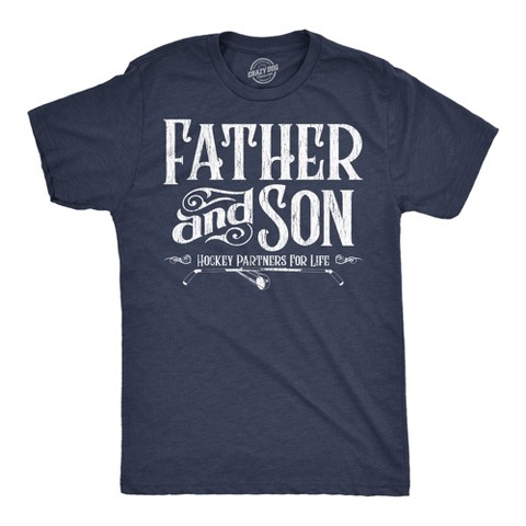 Мужские футболки Crazy Dog T-Shirts, Inc. Mens Funny T Shirts Father and Son Hockey Partners for Life Sarcastic Fathers Day Graphic Tee for Men - Crazy Dog Men's T Shirt Gift for Dad Navy XL