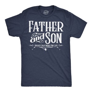 Mens Funny T Shirts Father And Son Hockey Partners For Life Sarcastic Fathers Day Graphic Tee For Men - Crazy Dog Men's T Shirt - 1 of 4