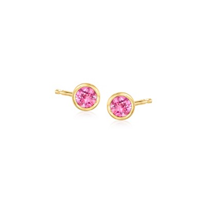 Pure Collection by Ross-Simons 0.40 ct. t.w. Pink Topaz Stud Earrings in 14kt Yellow Gold