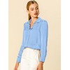 INSPIRE CHIC Women's Elegant V Neck Long Sleeve Office Work Satin Shirt - 2 of 4