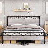 coucheta Queen Size Bed Frame with Rustic Wood Headboard and Footboard,Platform with Steel Slat Support,No Box Spring Needed,Easy Assembly,Grey - 3 of 4