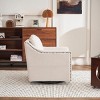 Accent Sofa Chair With Storage Function,360°Swivel Upholstered  Armchair With Pocket,Beige Linen Fabric Swivel Sofa,Single Sofa Chair-Maison Boucle - 3 of 4