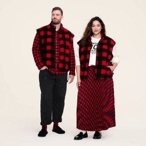 Adult Buffalo Check Fleece Vest - Woolrich x Target Red/Black - 1 of 4