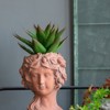 VisioGear Head Bust Planter, Indoor Outdoor Home Garden Decor, Modern Design for Indoor and Outdoor Spaces, Brown, 7.9"*8.9"*11.6" - 2 of 4