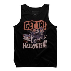 Men's Design By Humans Get In Its Halloween - Halloween Pumpkin Skull Gift By EduEly Tank Top - 1 of 2