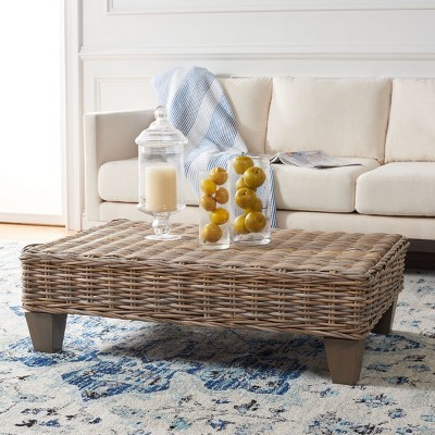Leary 40'' Transitional Natural Wicker and Mango Wood Bench