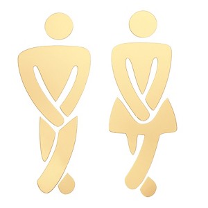Unique Bargains Self-Adhesive Decor Office Business Men Women Restroom Signs 1 Set - 1 of 4