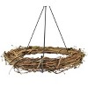 AuldHome Design Hanging Metal Wreath Chandelier/Hanger, Ceiling Mount Black Metal Floral Greenery Display - 2 of 4