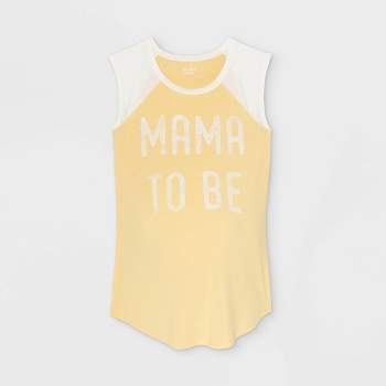 Sleeveless Mama to Be Baseball Graphic Maternity T-Shirt - Isabel Maternity by Ingrid & Isabel™ Yellow