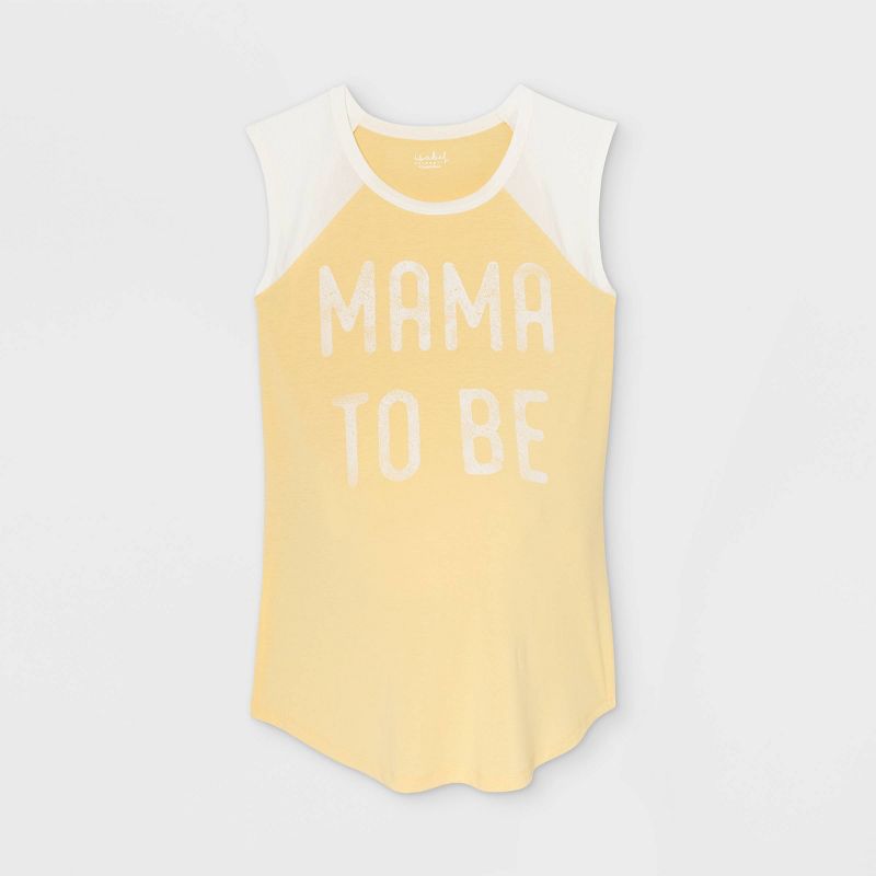 Sleeveless Mama to Be Baseball Graphic Maternity T-Shirt - Isabel Maternity by Ingrid &#38; Isabel&#8482; Yellow, 1 of 3