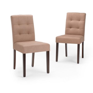 Jefferson Dining Chair Set of 2 Natural Linen Look Fabric - Wyndenhall