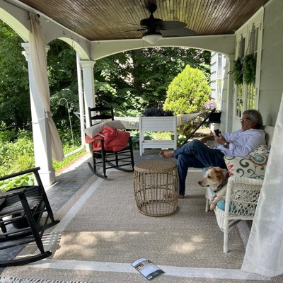 5' x 7'' Braided Outdoor Rug with Fringe Neutral/Ivory - Threshold™  designed with Studio McGee