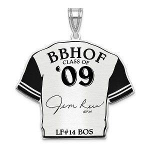 Black Bow Jewelry Sterling Silver Jim Rice Signature Enamel Jersey Pendant - 1 of 3