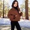 Anna-Kaci Women's Oversized Quilted Puffer Jacket with Zipper Front and Ribbed Cuffs - 3 of 4