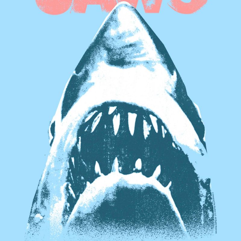 Men's Jaws Distressed Shark Poster T-Shirt, 2 of 5